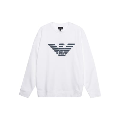 Emporio Armani FW21 Logo Print Effen Sweatshirt Heren sweatshirt Wit 8N1MR6-1JRIZ-F108 L gray