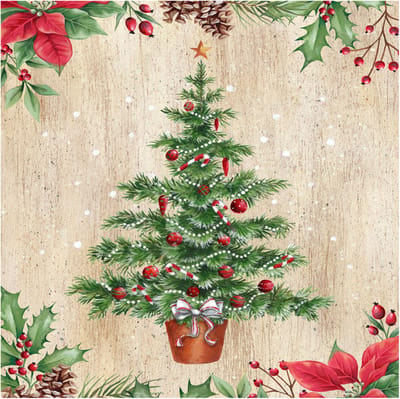 Servetten met kerstmotief 'Kerstkrans'
