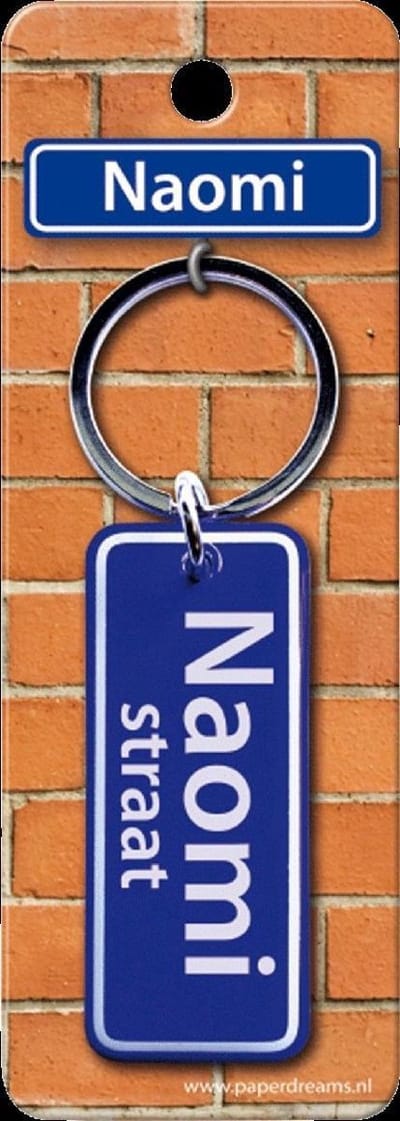 Paper Dreams Sleutelhanger Straatnaam Naomi 9 Cm Staal Blauw