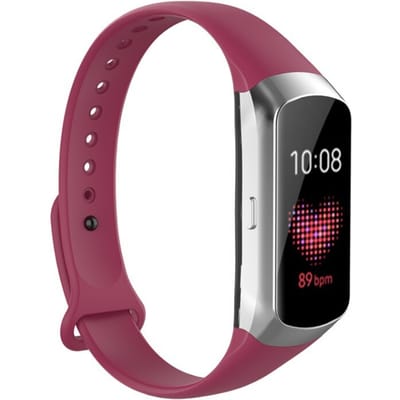 Siliconen Smartwatch bandje - Geschikt voor Samsung Galaxy Fit siliconen bandje - wijnrood - Strap-it Horlogeband / Polsband / Armband