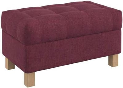 Opbergbank - Ottomaan Voetenbank - Zitruimte Creëren - Vlekbestendig Stof - 80 cm breed - Cherry Rood