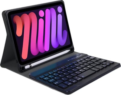 Cazy tablet Hoes met Toetsenbord geschikt voor iPad Mini 7 (2024) - QWERTY Bluetooth Keyboard Case - Zwart