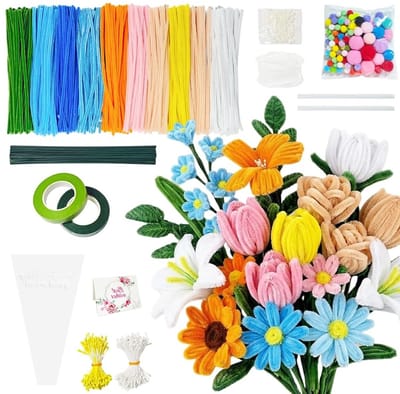 500 stuks kleurrijke pijpenragers voor knutselen, DIY-projecten en creatieve bloemstukken, perfect voor geschenken en feestelijke decoraties