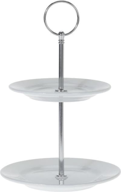 Porseleinen etagere 2-laags 13 cm - Serveerplateaus/etageres van porselein