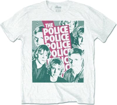 The Police - Half-Tone Faces Heren T-shirt - XL - Wit