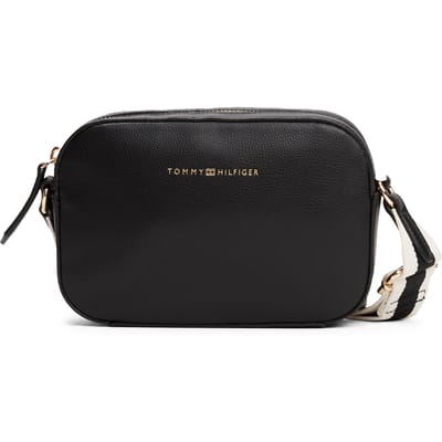 Tommy Hilfiger Th Logotape Shoulder Bag Black Maat: OS | Crossbodytassen Outlet | Dames | Zwart