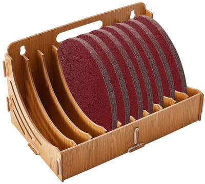 Dailygoods- Slijppapierhouder 10-sleuven - Houten Organizer - Gereedschapskist - Opbergrek - Schuurpapier - Afmetingen 251x152x137,5mm - Schuurpapierorganizer