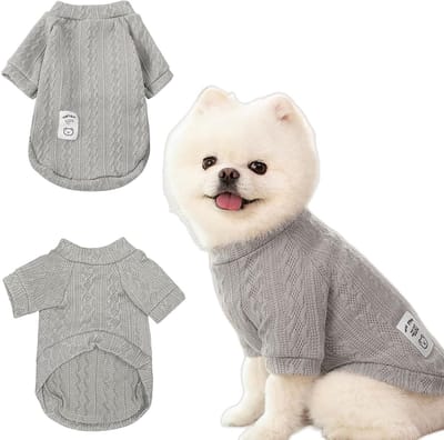 Warme Turtleneck Sweater voor Kleine en Middelgrote Honden en Katten - Winter Outfit voor Chihuahua, Yorkie en Puppy in Grijs (S)