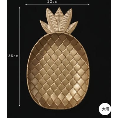 Nordic Decoratieve Schaal Gouden Ananas Blad Vorm Serveerschaal Sieraden Pallet Fruit Snack Schaal Tafeldecoratie Opberg Organizer goud