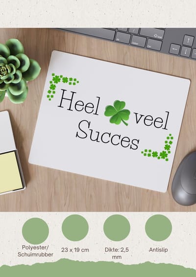 Akyol - heel veel succes Muismat - Collega - werknemers - bedankje - cadeautje voor collega - kado - afscheids cadeau - 23 bij 19 cm