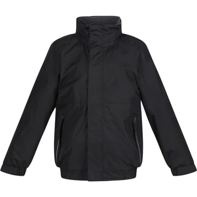 Regatta Kids Unisex Thermoguard Fleece Lined Dover Jacket (Winddicht & Waterdicht) (Zwart/Ash)