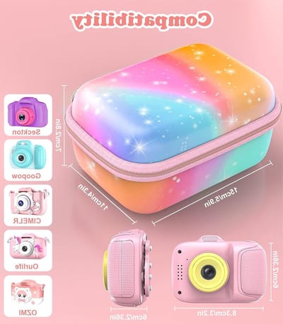 Schokbestendige Camera Tas voor Kinderen, Geschikt voor Digitale en Video Camera's, Beschermende PU Fototas met Verstelbare Schouderband
