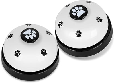 Huisdier Training Bells, 2 Pack Honden Bell voor deur Potty Training en om naar buiten te gaan Communicatie Apparaat Hond AgilityTraining Apparatuur Interactief Speelgoed (wit)