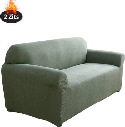 Livano Bankhoes - Bankbeschermer - Stretch - Sofa Cover - Effen - Groen - 2 Zits