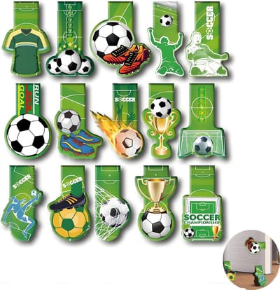15 Stuks Magnetische Boekenleggers Voetbal, Ideale Cadeaus voor Jongens, Studenten en Vrienden, Perfect voor Boekliefhebbers en Sportfans