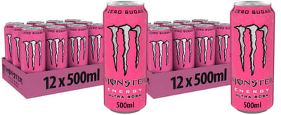 2x Monster Energy Ultra Zero Sugar Rosa 12 x 500 ml