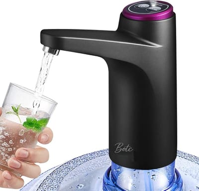 BOTC Snoerloze Waterdispenser - Automatische Drinkwaterpomp met 600 ml Doseerfunctie - USB Oplaadbaar - Voor Waterflessen van ca. 11-19 Liter - Zwart