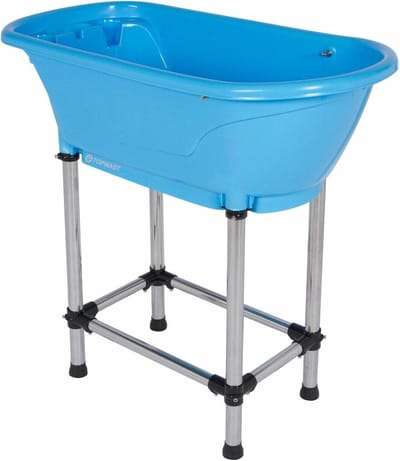 Hondenbad Kunststof - Mini Tub - Blauw - 94 cm - Met Anti-Slip bodem - Met Vastzethaken - Voor Hond en Puppy - Hond wassen - Dierenbad