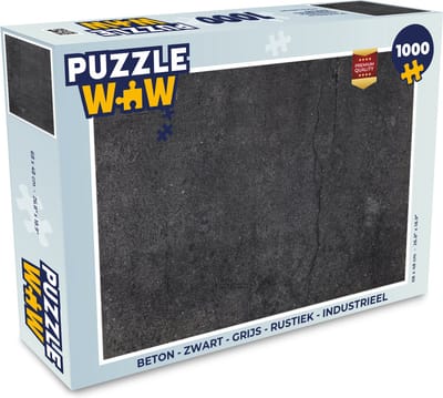 Puzzel Beton - Zwart - Grijs - Rustiek - Industrieel - Legpuzzel - Puzzel 1000 stukjes volwassenen