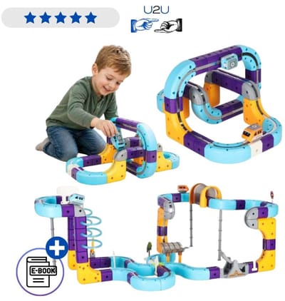 Magnetische Racebaan Bouwset 127 Delig – Magnetische Bouwblokken Met Auto’s 3D Race Track Speelgoed Kinderen Constructieset Educatief STEM Speelgoed Creatief Bouwen Magnetisch Speelgoed Kinderen Met Ebook
