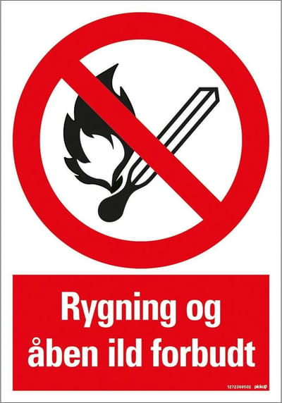 Pickup bord 23x33 cm Combinatie - RYGNING OG ABEN ILD FORBUDT