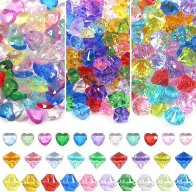300 Stuks Acrylaat Diamant Edelstenen in 3 Stijlen voor Decoratie van Vazen, Tafelversiering en DIY Ambachten