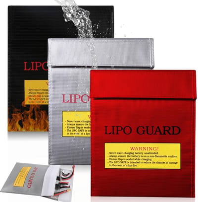Dailygoody - Vuurvaste tassen - Batterijtas - Waterdicht en explosiebestendig - 20 x 13 cm - Documententas - Veilig voor waardevolle spullen