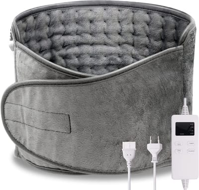 Verwarmde ruggordel - Elektrische gordel - 6 warmtestanden - 4 tijdsinstellingen - Zachte fleece - Klittenbandsluiting - Geschikt voor lage rugpijn en warmtetherapie