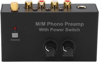 Phono Voorversterker - Draaitafel Versterker - Audio Conversie - Ultracompact Metalen Ontwerp - 14 x 10 x 8 cm - Zwart