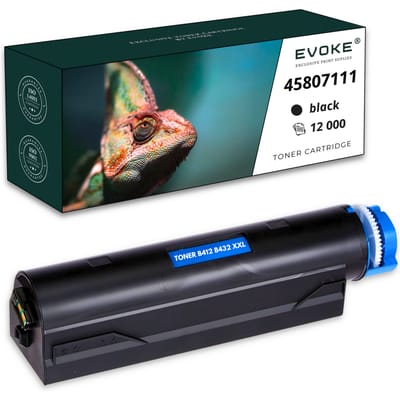 Evoke compatibele toner voor Oki 45807111 Zwart 12000 pagina's B412 B412Dn B432 B432Dn B512 B512Dn Mb472 Mb472Dn Mb472Dnw Mb492 Mb492Dn Mb562 Mb562Dnw