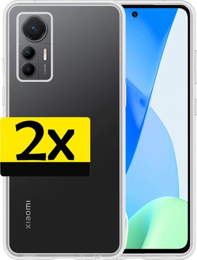 Hoesje - 2 Stuks - Geschikt voor Xiaomi 12 Lite - Sterk & Shockproof - Case Siliconen - Back Cover - Telefoon Hoes - Telefoonhoesjes - Transparant