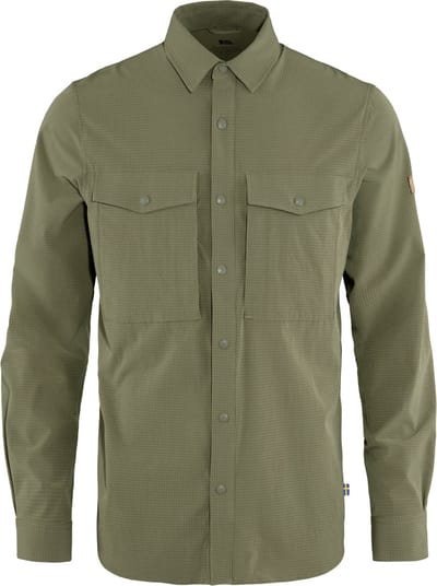 Fjallraven Abisko Trekking Shirt LS - Outdoorblouse - Heren - Lange Mouwen - Light Olive - Maat L