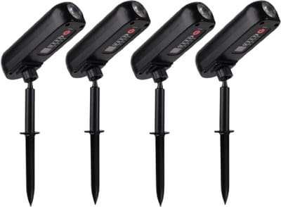 Velori Solar Tuinlampen Set van 4 - Solar Spotlights Buiten - LED Tuinverlichting Warm Wit - IP65 Waterdichte Grondspots - Solar Wandlampen voor Tuin en Pad