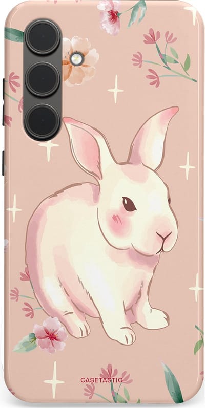 Casetastic Hoesje Geschikt voor Samsung S24 Plus - Stijlvolle Beschermende Duo-layer Case - Schattig konijntje