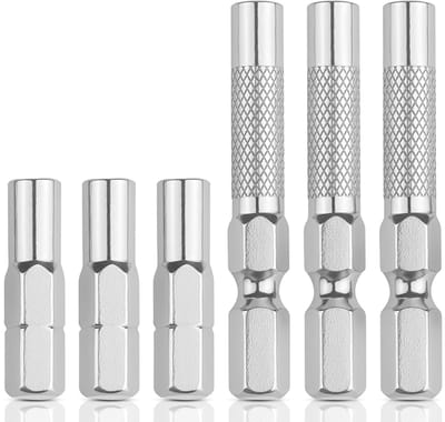1/4 naar 4 mm bit-adapter, 3-delige zeskant-schroevendraaieradapter, magnetisch, boorverlengingsbithouder, 6,35 mm buiten- naar systeem-4 mm binnen-bitboorverlengingsbus voor precisie