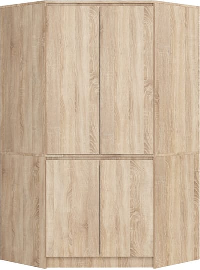 Hoekkast S100 / Kleidingkast met 4 Deuren / AKORD Furniture Factory / Sonoma Eik / 100 x 180 x 50 cm
