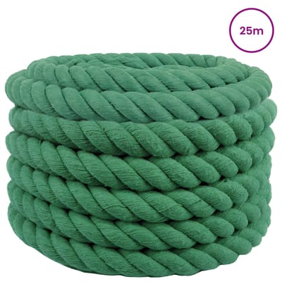 vidaXL - Katoenen - Touw - 30 - mm - 25 - m - Groen - 100% - katoen