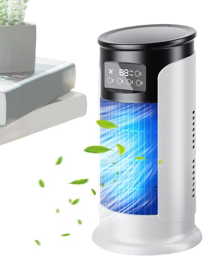 Ventilator-type airconditioner - Draagbare verdampingskoeler - Verdampingskoeler met USB-interface, regelbare snelheid, geschikt voor gebruik op kantoor, op reis en in de auto.