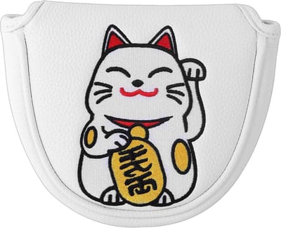 Putter Headcover - Golf Accessoire - Golfclub Bescherming - Magnetische Sluiting - 13 x 11 cm - Wit Cartoon