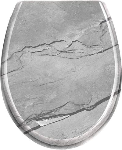 Toiletbril Softclose - Toiletdeksel WC-bril - Stil Sluiten - Krasbestendig Hard Plastic - 45 x 38 cm - Marmer