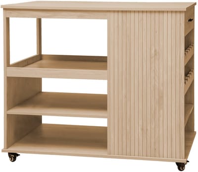 sweeek - Keukentrolley met flessenrekken, batz, 5 planken, met wieltjes, 100 x 60 x 89 cm