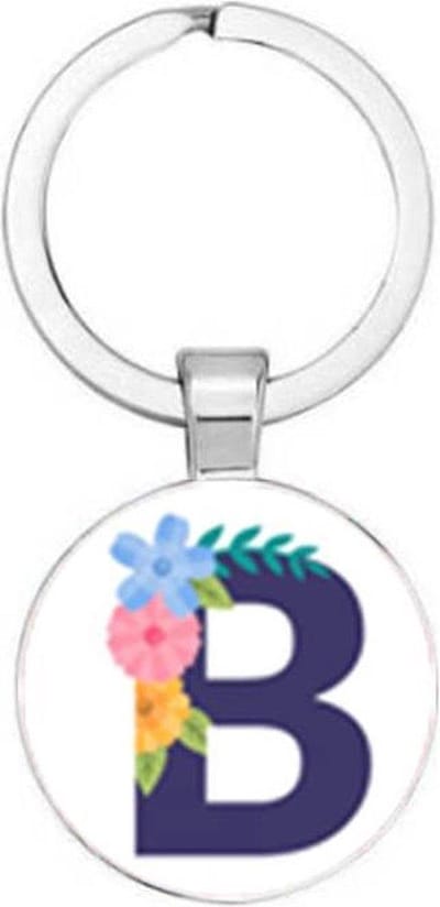 Akyol - Letter B Sleutelhanger - Alfabet - Als je naam begint met de letter B - Leuk kado voor iemand waarbij zijn naam begint met de letter B - 2,5 x 2,5 CM