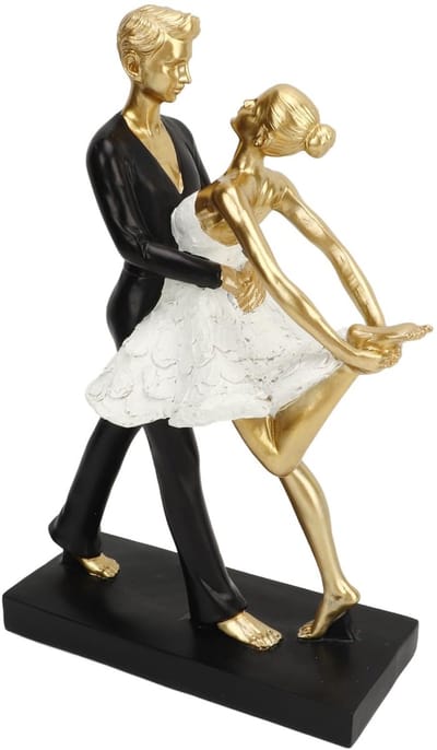 Dailygoods- Standbeeld Dansend Paar - Sculptuur Hars - Beeldje Decoratie - Moderne Decoratie - Minimalistisch Ontwerp - Geschikt voor Woonkamer