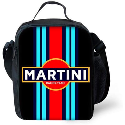 Racing M-MartiniS S-StripeS Kinder Schoolrugzak met Lunchtassen, Etui's, Schooltassen voor Jongens Meisjes Beste Cadeau