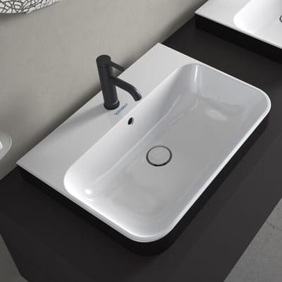 Duravit Happy D.2 Plus countertop sink 60 cm white / anthracite matt, with overflow, 1 tap hole 2360606100