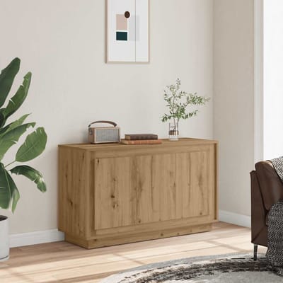 vidaXL - Dressoir - Artisan - Eikenhout - 102x35x55 - cm - Bewerkt - Hout