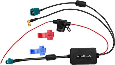 Auto Antenne Versterker - Signaal Booster - Radio Ontvangst Verbeteren - Universele Fakra Splitter - 45cm Kabel - Zwart
