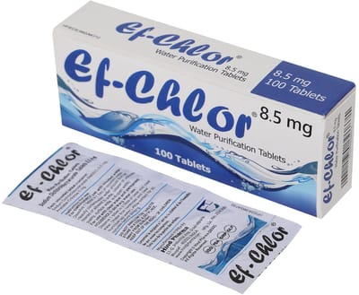 Ef-Chlor - Waterzuiveringstabletten - 100 Stuks voor 100 liter - Voor Reizen, Camping, Noodpakket & Outdoor
