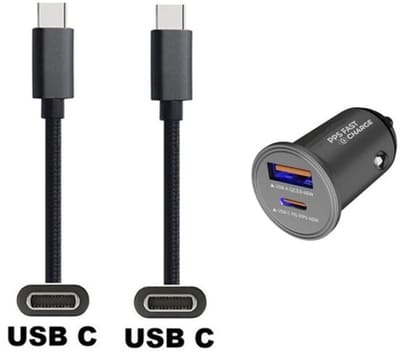 45W auto snellader met 2 poorten + 1,5m sterke USB C naar C kabel. Universele PD PPS lader. Autolader adapter past op Google Pixel 7, 7 Pro, 8, 8a, 8 Pro, 9, 9 Pro, 9 Pro XL, 9 Fold, 10, 10a, 10 Pro, 10 Pro Fold, 10 Pro XL, 10 Fold, C, XL