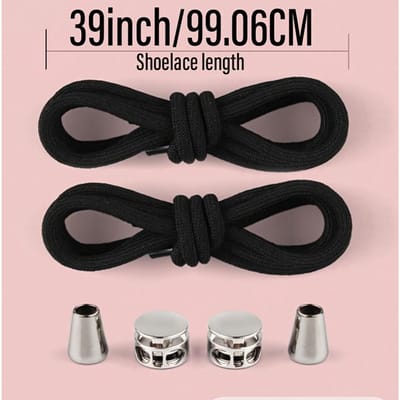 1 Paire de Lacets Ronds Métalliques Durables Élastiques Sans Nœuds, Haute Élasticité pour un Enfilage et un Retrait Faciles, Ajustement Réglable pour Bottes, Accessoires de Chaussures 1 pair noir